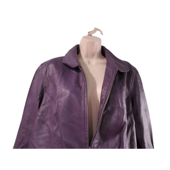 Vintage Purple Lambskin Leather Jacket Preston York Size L GUC - Picture 16 of 16